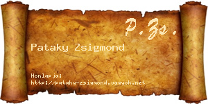 Pataky Zsigmond névjegykártya